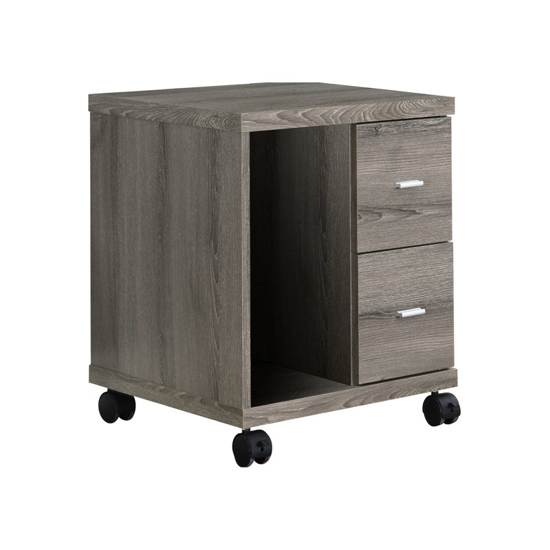 Rolling File Cabinet For Workplace Area - Taupe Finish And Metal Handle Office Container Laminate Parts