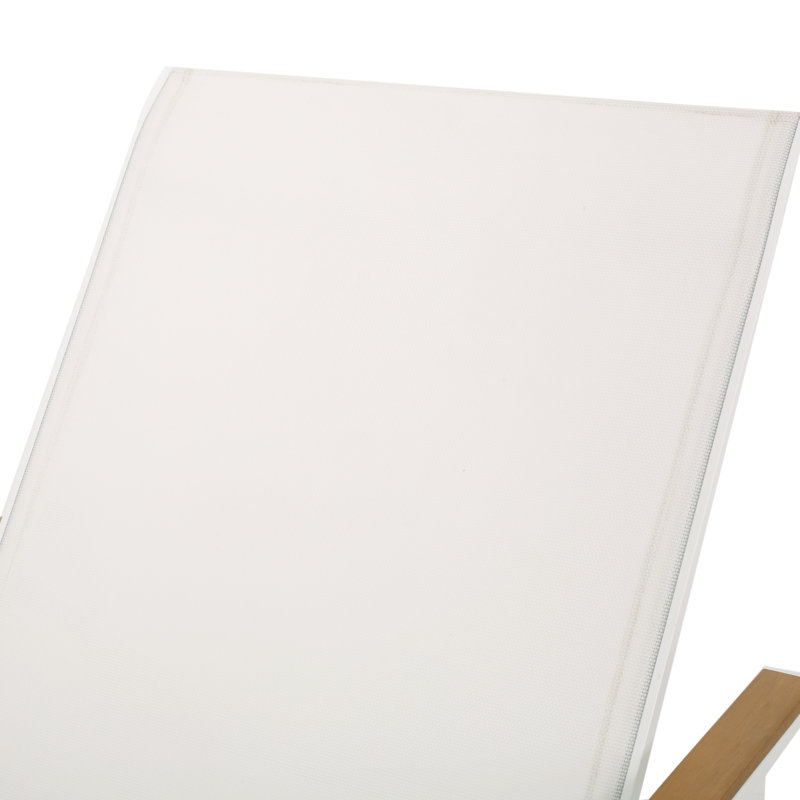 Burnam Outdoor Metal Chaise Lounge Set with Table, White