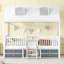 Lit simple pour enfants, blanc - Lit de jeu amusant avec échelle, toit, lanterneaux et rangement