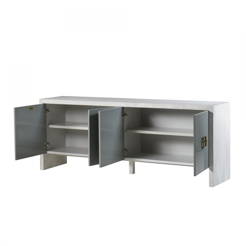 Monarch 89'' W Credenza, Off White/Blue Gray