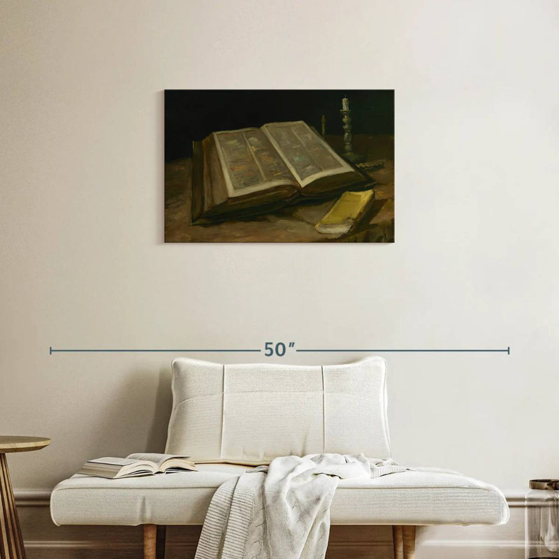 Adella nature morte avec la bible, H 20 po x l 30 po