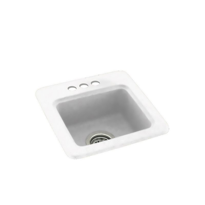 Évier de cuisine à montage sur plan 15 po L x 15 po, Blanc