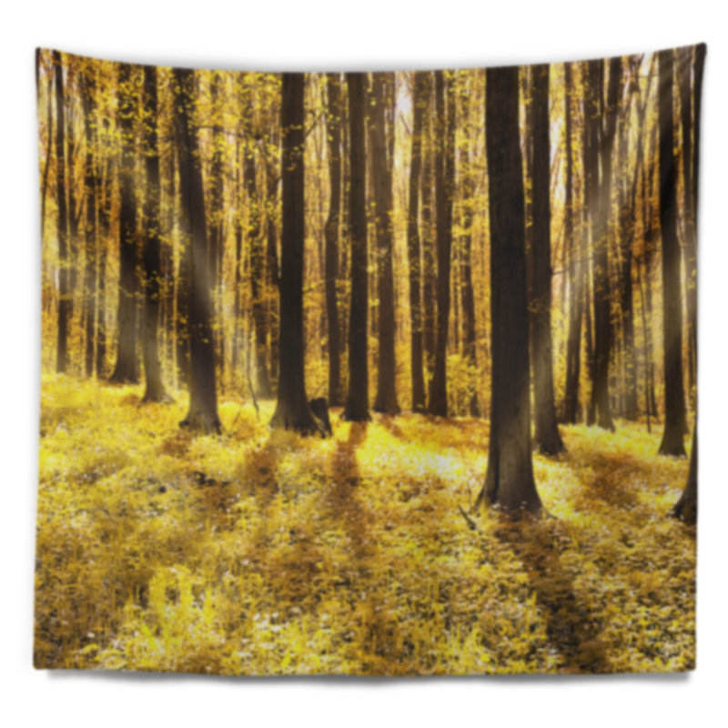 Tapisserie «Bright Green Forest» au coucher du soleil, H 32 po x l 39 po