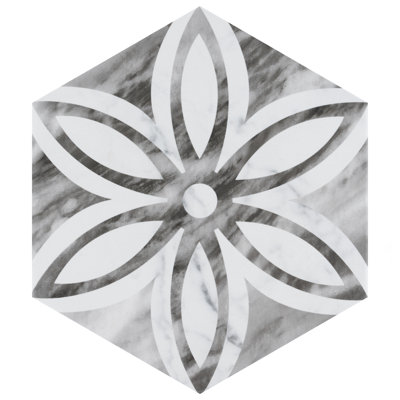 Carreau de porcelaine 7 po x 8 po Classico Bardiglio Lily