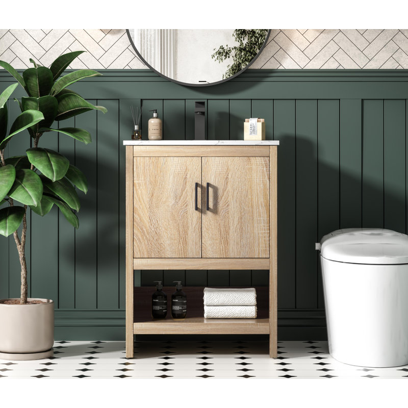 Meuble-lavabo simple 24 po Kirkbride, Bois de manguier