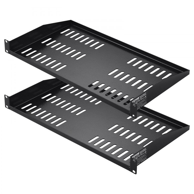 1U Server Rack Shelf 10"/254 mm Depth Vented Rack Mount Shelf Tray