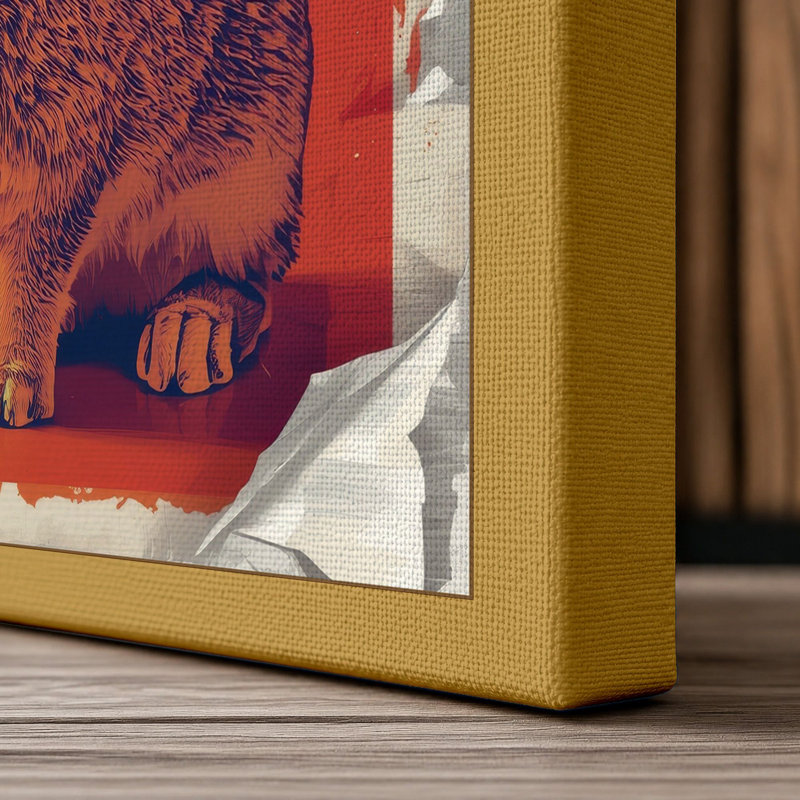 Bold Rabbit Modern - Wrapped Canvas, 36x24 - 91.4 x 61.0 cm, Ochre Border