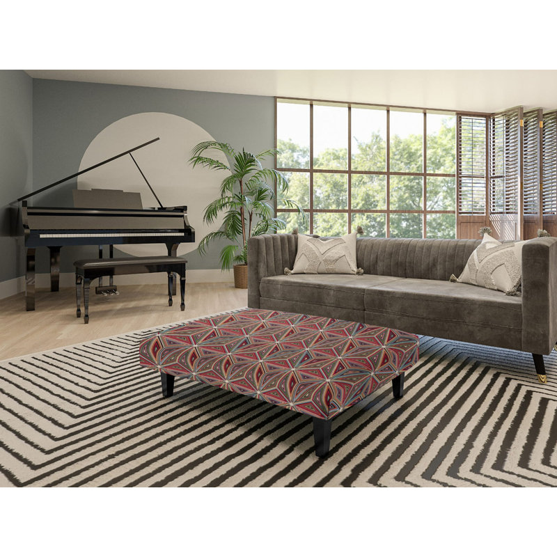 Largo 80cm Wide Rectangle Geometric Cocktail Ottoman
