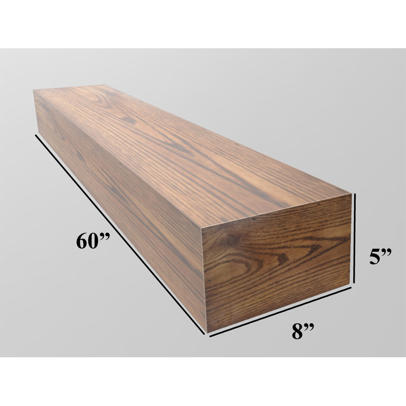 Tyringham Kemble Solid Oak Floating Shelf, 5" H x 60" W x 8" D