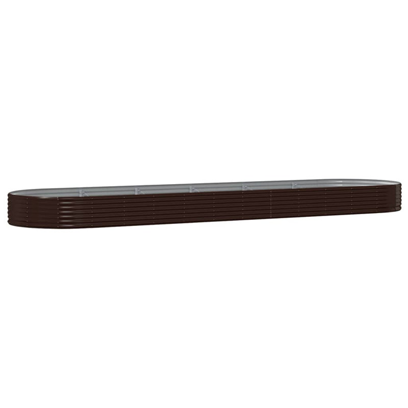 Garden Raised Bed Powder-coated Steel, 36 cm x 523cm x 140cm, Brown