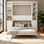Grand lit pliant invisible professionnel avec armoires de rangement latérales, armoire blanche et cadre de lit gris pour la maison, l'école et l'hôtel