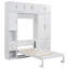 Lit escamotable blanc simple avec casiers et armoires, vidéo d'installation incluse