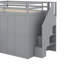 Lit mezzanine double avec garde-robe, bureau et tablettes-683491150