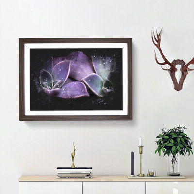 Lilac & Green Succulent Plant Paint Splash - Picture Frame Graphic Art