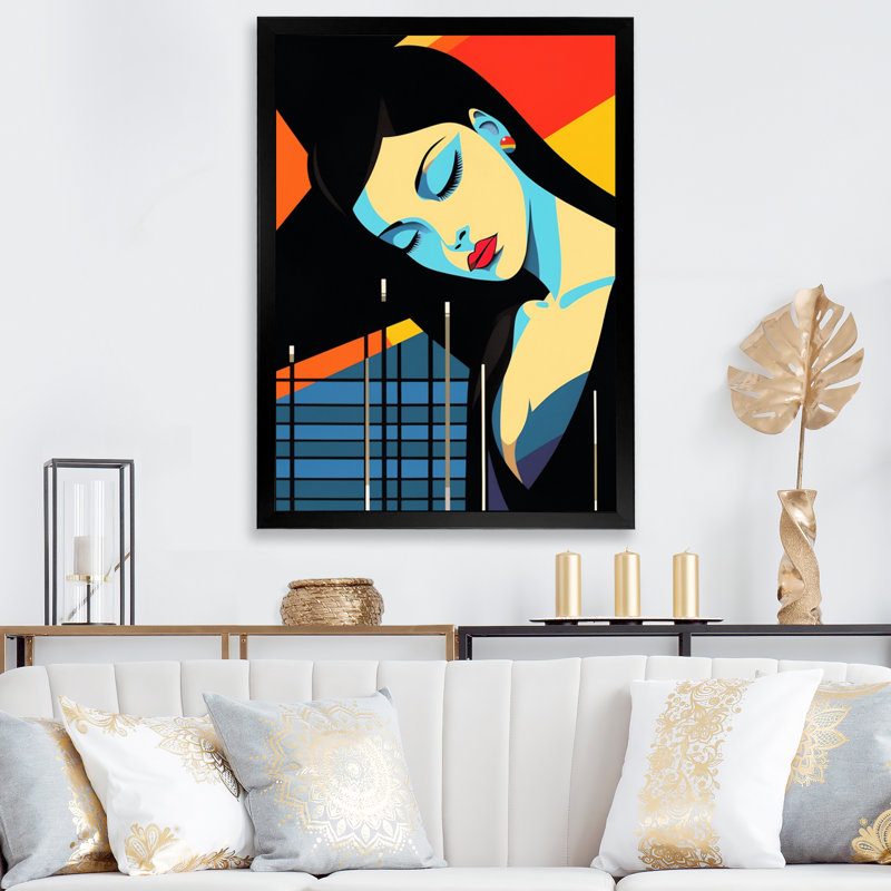 Pop Art Nightlifa Diva - impression, H 44 po x l 34 po x P 1,5 po, Cadre photo noir