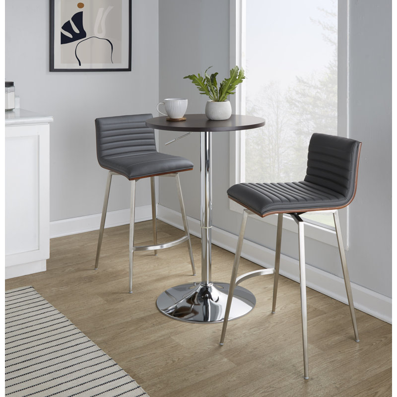 Mason Swivel Adjustable Counter Height Dining Set - 3 Piece, Gray