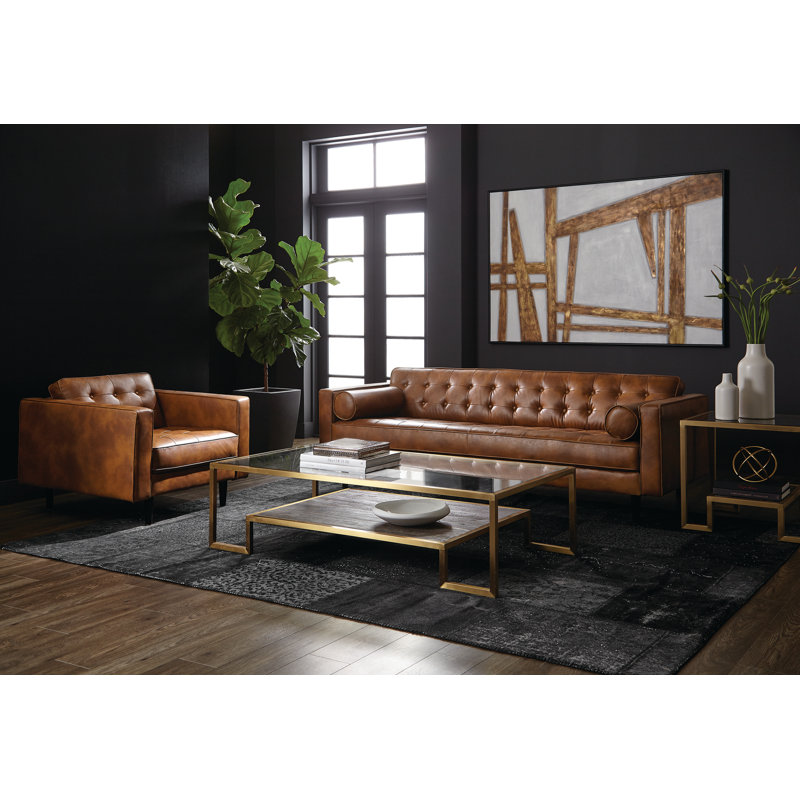 5West Sofa, Tan Faux Leather