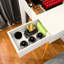 Petite table de meuble-lavabo avec lumières à DEL tricolores et compartiments de rangement, convenant à la chambre à coucher, au vestiaire, au bureau, au miroir à couvercle rabattable blanc 2 pièces