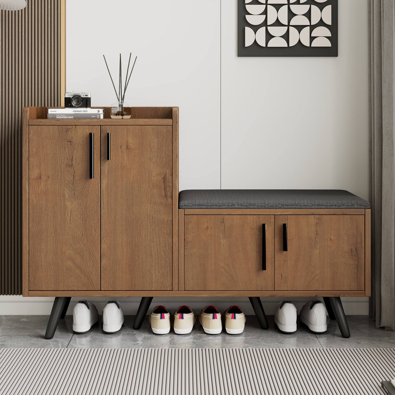 10 Pair Shoe Storage Cabinet, Brown