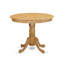 Ensemble de 3 tables de cuisine pour petits espaces comprenant une table de salle à manger ronde avec piédestal et 2 chaises rembourrées en tissu de lin, 36 x 36 pouces, chêne-108003989-108003988-108003995