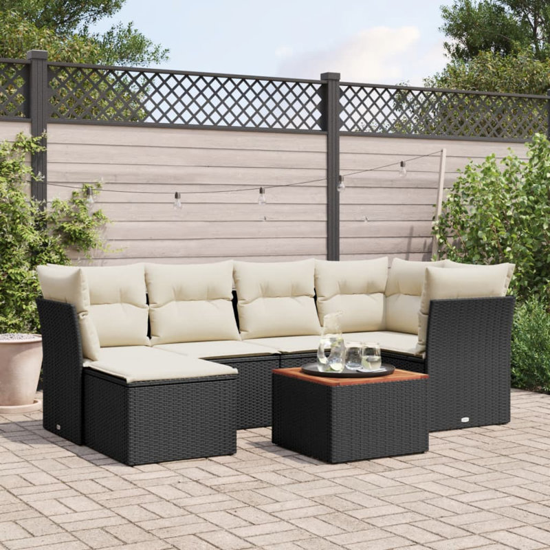 Ensemble de mobilier de jardin d'extérieur noir