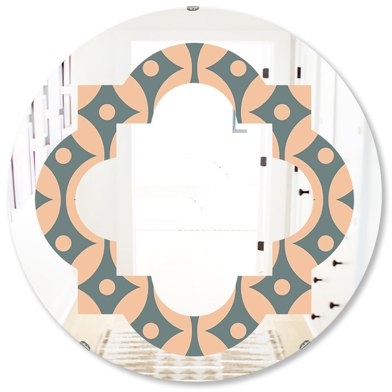 Miroir mural à motif abstrait quadrilobe abstract design iv campagne, 23,6 po x 23,6 po