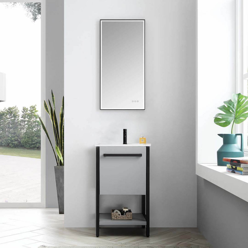 20'' Single Bathroom Vanity with Sink, Matte Grey