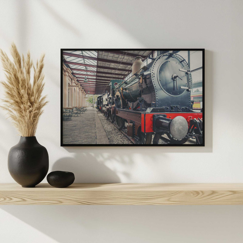 «Vintage Train II» par Martin Podt, reproduction d'art, Brown, Framed Print, 48 W x 32 H