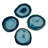 Agate / Geode and Stoneware Agate Ceramic Jute Leather Crystal Novelty Round 1 Piece Coaster Set