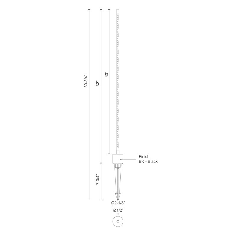 Dorian LED Pathway Light, 32" H x 2.125" W x 2.125" D