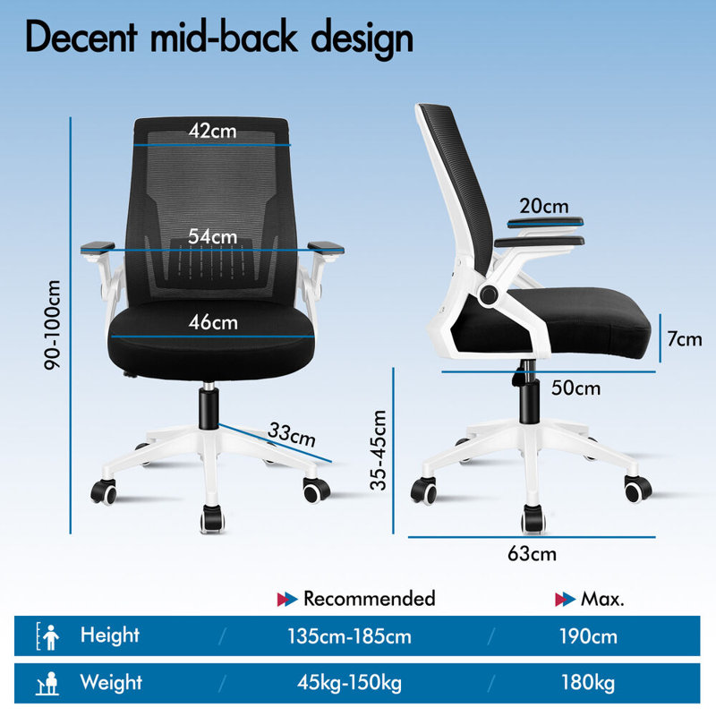 Office Chair, White, Black