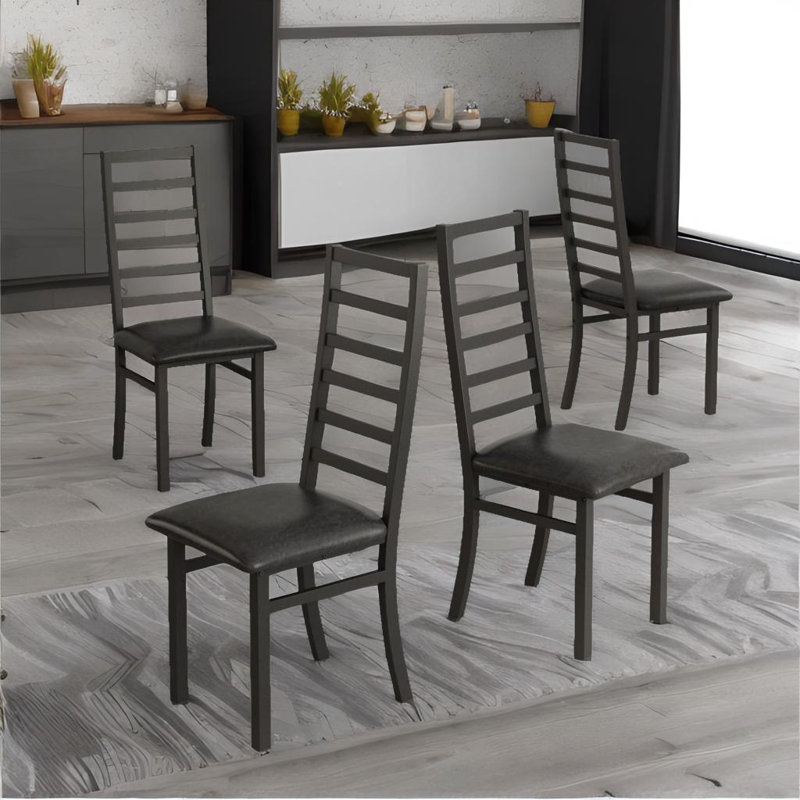 Metal Dining Chairs Set Of 2, 4, Noir, noir, noir, noir