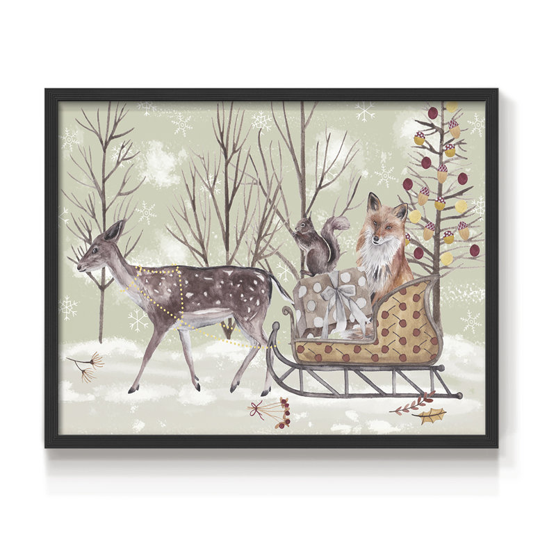Collection Christmas Time, reproduction encadrée A, H 16 po x l 20 po, Noir, noir, noir, noir