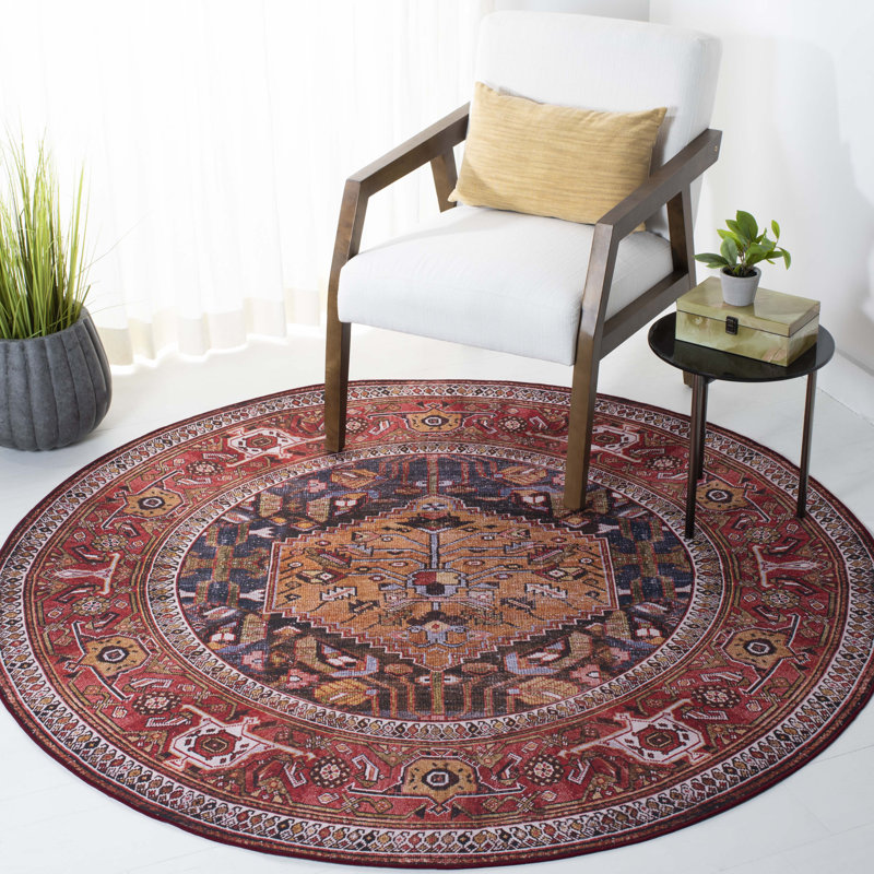 Villegas Oriental Power Loom Area Rug, Round 183 cm