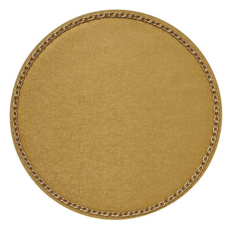 Coco Vinyl Round Placemats, Gold