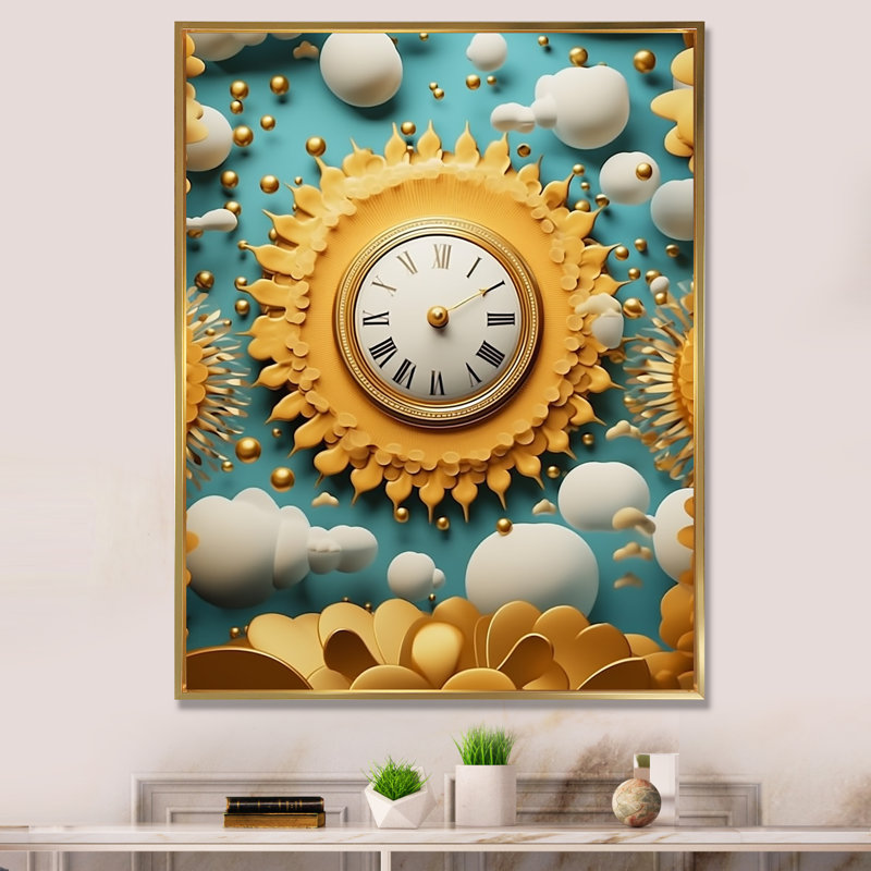 Impermanence Futur géométrie, H 40 po x l 30 po, Cadre flottant doré