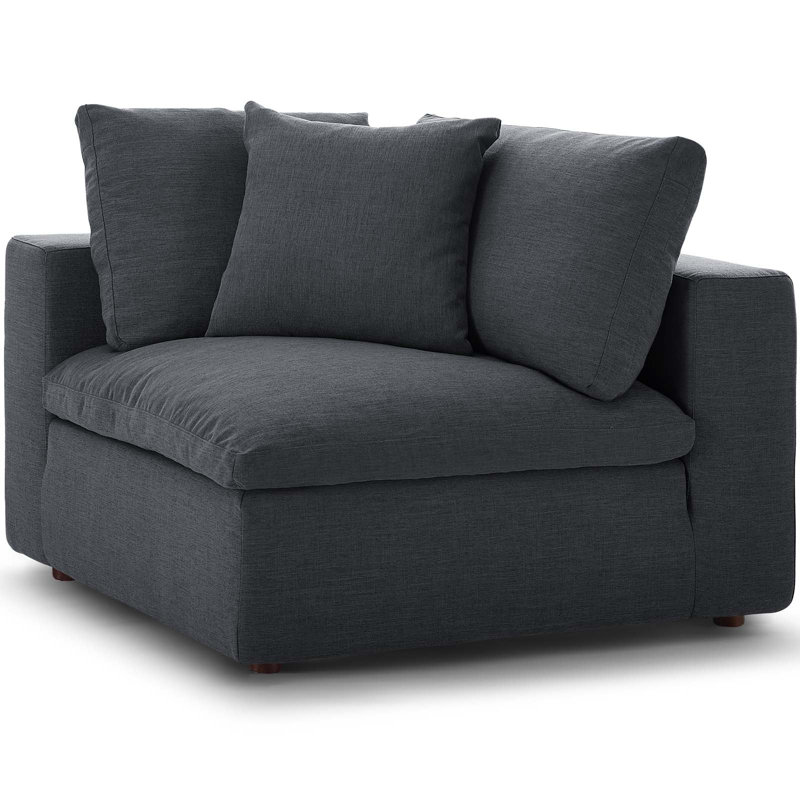 Modway Symmetrical Modular Sectional with Ottoman, Gray