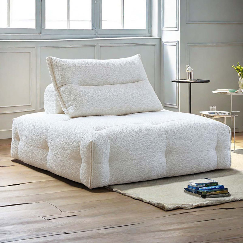 Modular Combination Of Beancurd Block Fabric Sofa Living Room Set