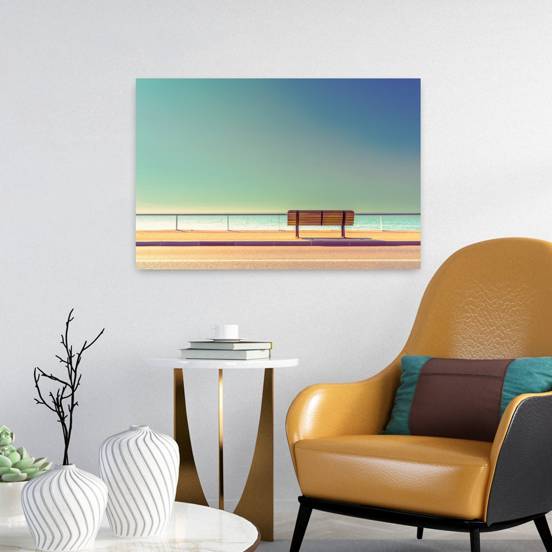 The Bench Peaceful Serene Tranquil Coastal Wall Art Print
