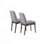 Chaise de salle à manger rembourrée en tissu gris, brun (ensemble de 2)