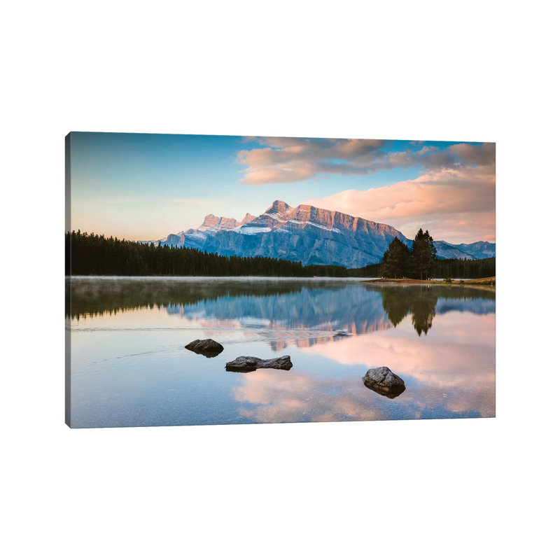 Sunrise At Two Jack Lake by Matteo Colombo - Wrapped Canvas Print, 20.32 cm H x 30.48 cm W