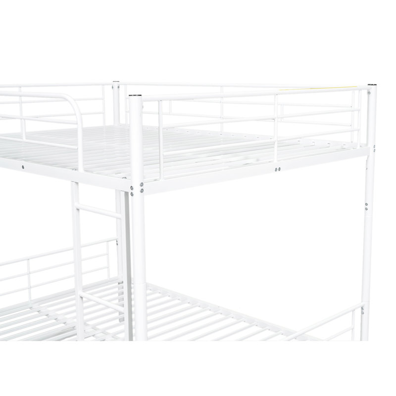 Lit superposé double en métal avec lit gigogne, structure en fer blanc de la chambre à coucher contemporaine - contemporaine, garde-corps sécuritaire, peu encombrant, lit gigogne facile à assembler, répond aux exigences de capacité de poids