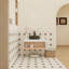 Meuble-lavabo flottant avec lavabo vasque en marbre noir, tablette ouverte, conception moderne peu encombrante-780405210-780405209