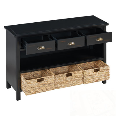 Brandenburg with 3 Storage Drawers and 3 Water Hyacinth Woven Baskets