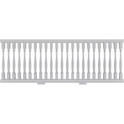 Endurathane 500 Series Amy Unassembled Balustrade Railing Kit, 44" Overall Height x 4'L. Kit includes (10) 2 1/2"W x 36"H Amy Balusters, (1) 48"L Top Rail, (1) 48"L Bottom Rail, (2) Rail Installation Kits & 1 Support Block