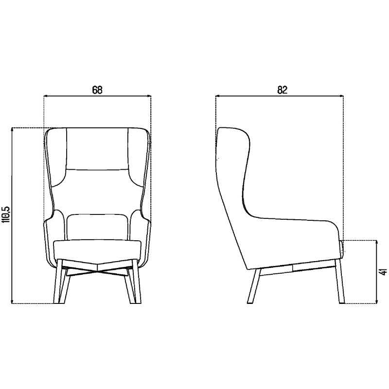 Gesja Wingback Chair, Dark Blue