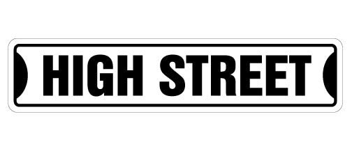 Black Street Sign Heavy Duty Plastic 4" X 18"