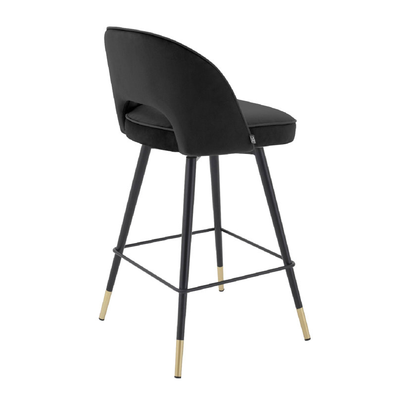 Tabourets de bar Cliff (2), Tabouret de comptoir (hauteur de siège de 27 po), Noir, noir, noir, noir