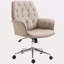 Chaise de bureau à domicile en microfibre, chaise de bureau d'ordinateur à hauteur ajustable et capitonnée avec roues pivotantes et accoudoirs rembourrés