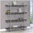 Rustic Grey Herringbone Bookcase With Full-Length Shelf